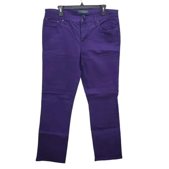 Lauren Ralph Lauren Modern Straight Woman's Vintage Purple‎ Denim Jeans Plus 14 - Picture 1 of 6
